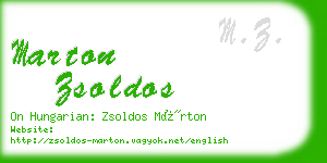 marton zsoldos business card